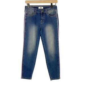 JBD Just Black Denim‎ Striped Skinny Jeans Red White Blue Size 26 Streetwear